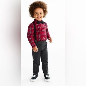 NWT Carter's Red and Black Plaid Kids Matching Set 12 Months
